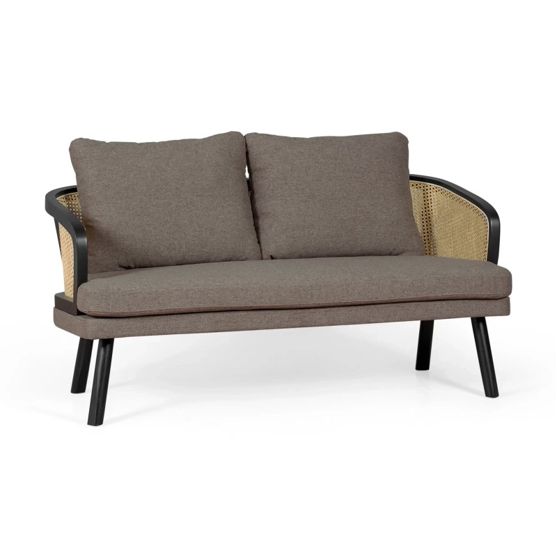 Loveseat 2 istuttava sohva Leeds luonnon rottinki | Vintage Style Skandinaavinen