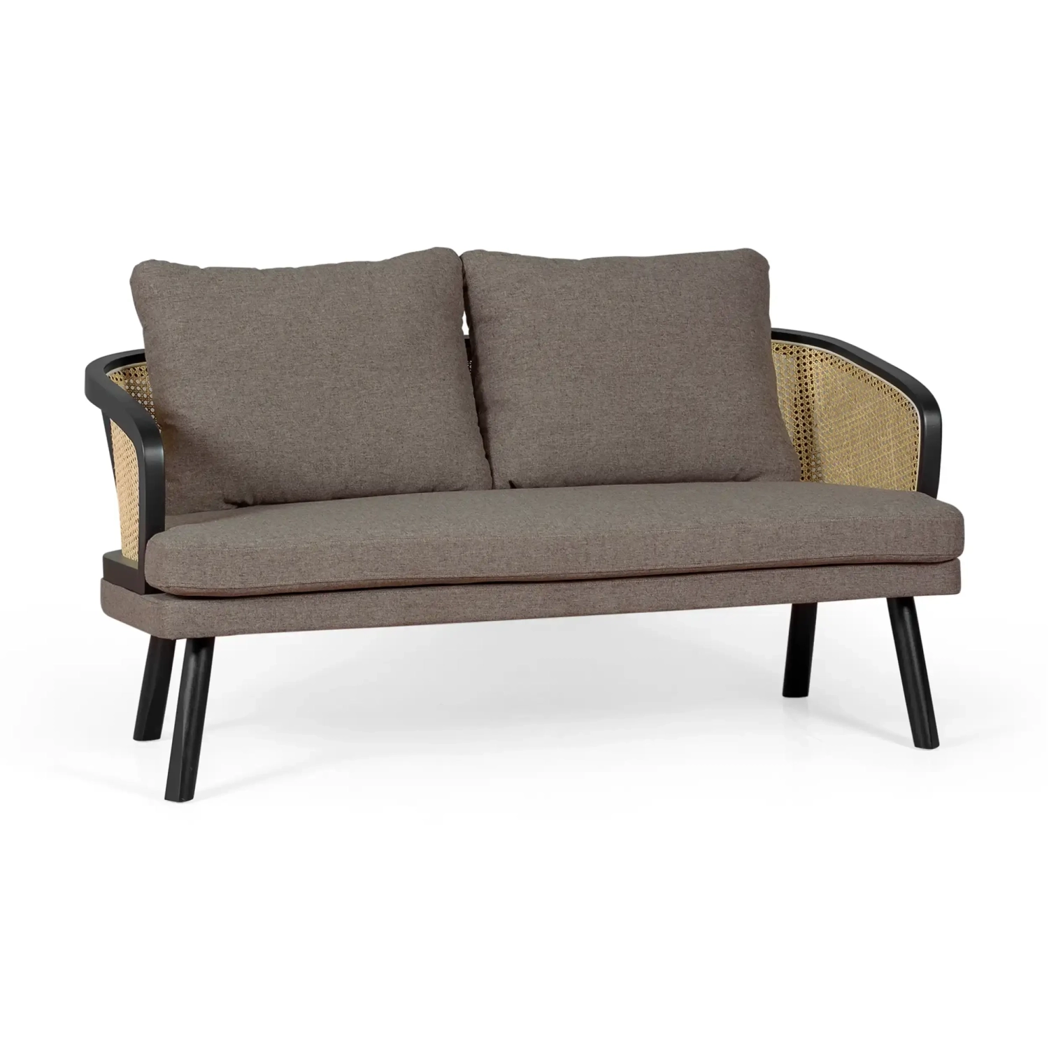 Sofá Loveseat de 2 Plazas Leeds en Ratán Natural | Estilo Vintage Nórdico