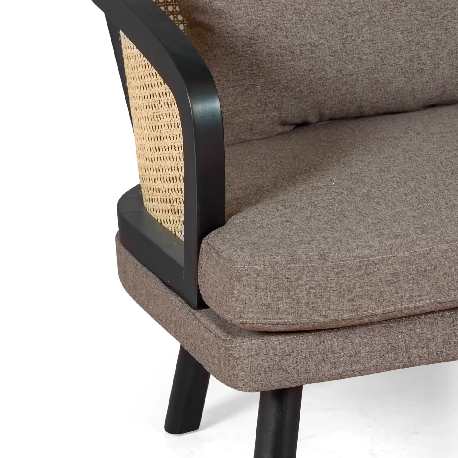 Divano a 2 posti Leeds in rattan naturale e stile vintage Scandinavo