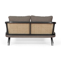Divano a 2 posti Leeds in rattan naturale e stile vintage Scandinavo