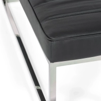 Panchina di design Praga in acciaio cromato e similpelle | Stile moderno
