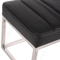 Praga designbänk i kromad stålplåt och konstläder | Modern stil