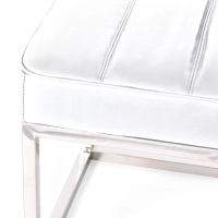 Panchina di design Praga in acciaio cromato e similpelle | Stile moderno