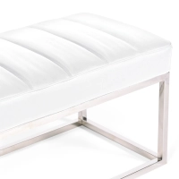 Panchina di design Praga in acciaio cromato e similpelle | Stile moderno
