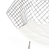 Replica Diamond chair in chromed steel and leatherette cushion - Bertoia Collection
