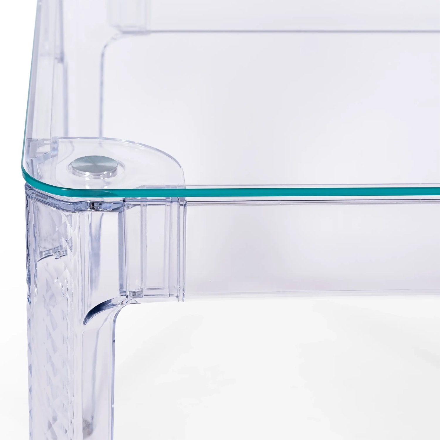 Čtvercový jídelní stůl Ghost 80 cm : transparentní moderní design