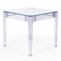 Mesa de jantar quadrada Ghost 80 cm : Design moderno transparente