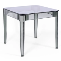 Tavolo da pranzo quadrato Ghost da 80 cm: design trasparente e moderno