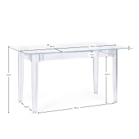 Tavolo da pranzo Ghost 140x80 cm | Design moderno trasparente