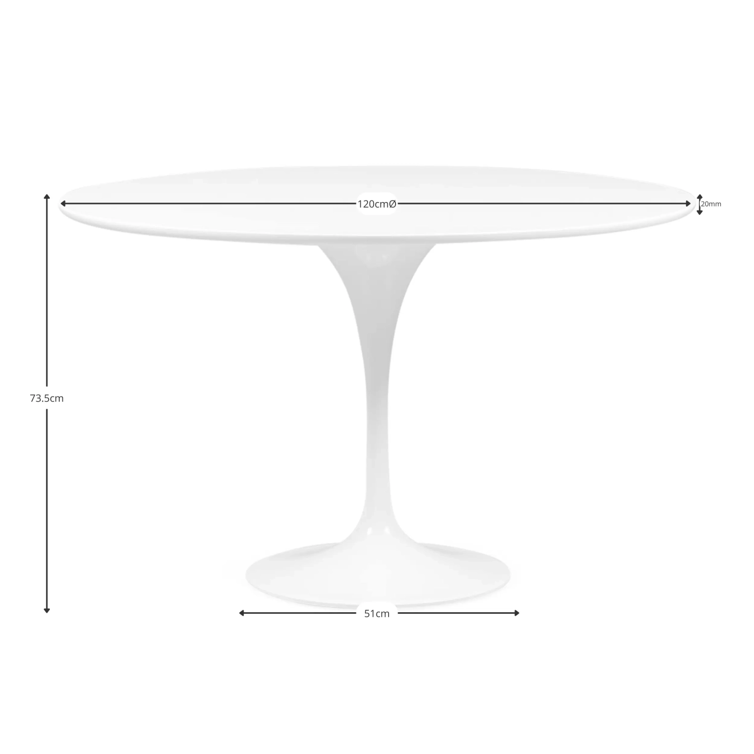 Inspiracja Stół do jadalni w stylu Tulip 120 cm - Projektowanie mebli