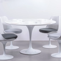Dining Tulip 120cm Esstisch aus weißem MDF - Mobelarium