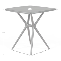 Tuintafel Moises 72 cm | Modern, Licht en Sterk | Binnen en Buiten
