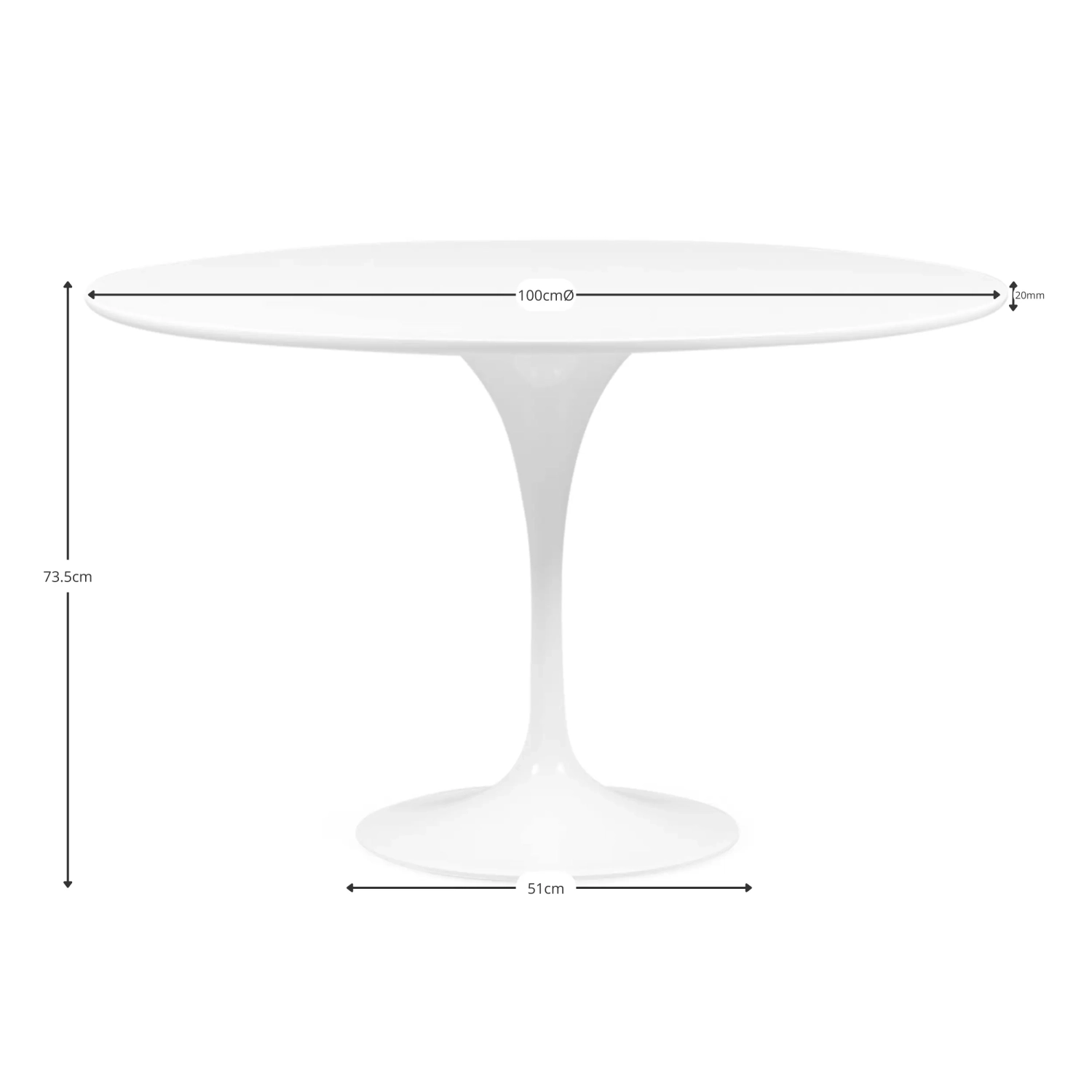 Inspiración Mesa Dining Tulip 100cm - Mesa Comedor - Mueble Design