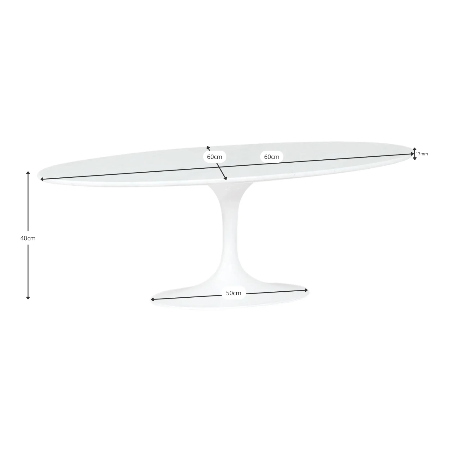 Mesa de centro tulipa em mármore Marquina - Mesa de mármore - Móveis Design