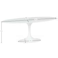 Mesa oval Tulip 199cm Mármore de Carrara | Fabrico italiano | Saarinen Design