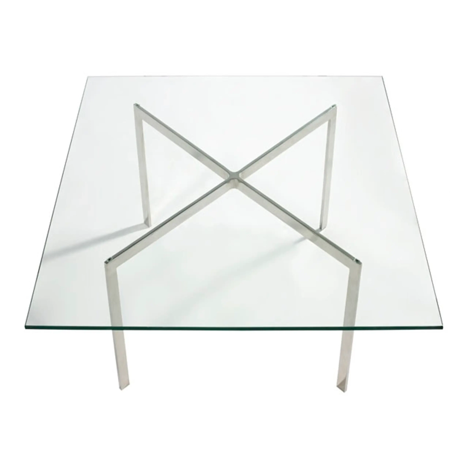 Mies Van Der Rohe Bord 100x100cm : Härdat glas och rostfritt stål