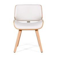 Maple Hout Multiplex Stoel Nordic met Kunstlederen Kussen | Stijl Scandinavisch