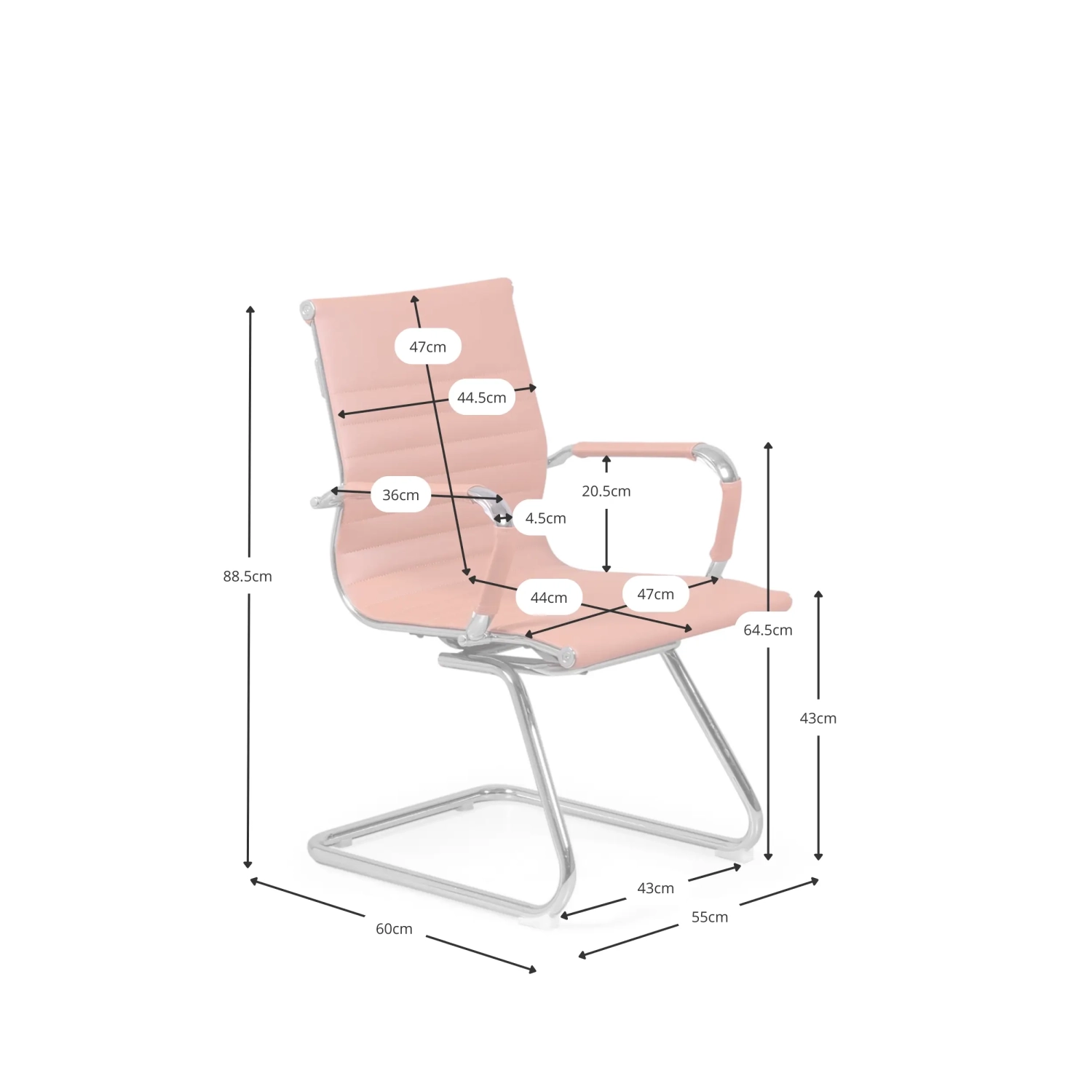 Sedia per sala riunioni imbottita in ecopelle Alu - Mobilie Design