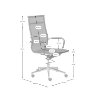 Chaise de bureau Mesh HB avec roues maille de fibre - Meubles Concept