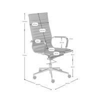 Bürostuhl mit hoher Rückenlehne | Ergonomie und modernes Design in Kunstleder