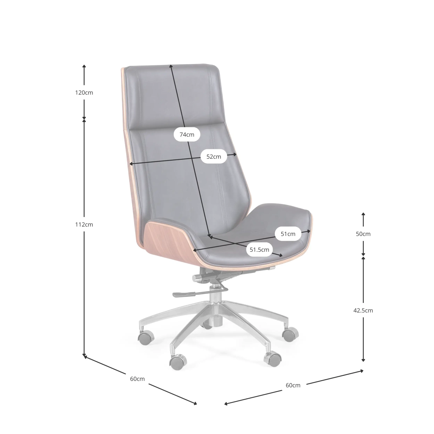 Krzesło biurowe Nordic - Skórzane krzesła biurowe - Meble designerskie