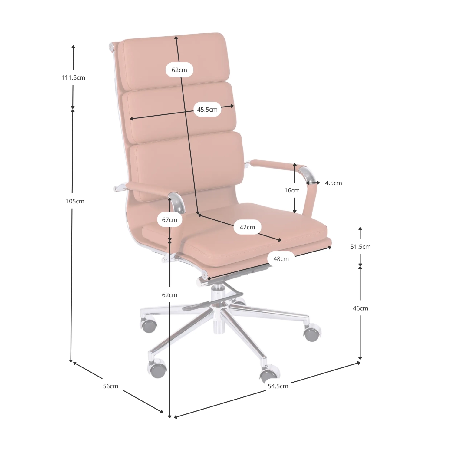 Modern kontorsstol klädd i konstläder | Komfort och professionell stil
