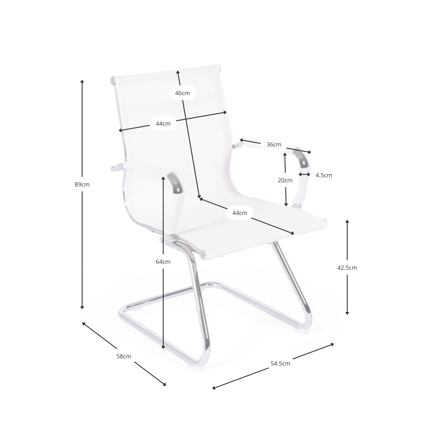 Sedia Mesh Lowback Fixed Edition | Sedia per riunioni moderna e traspirante