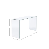 Mesa de consola Ice Console: vidro temperado transparente de 12 mm