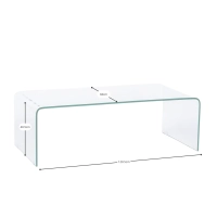 Mesa de centro Coffee Ice | Cristal templado transparente 12 mm