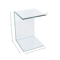 Mesa Ice Side | Mesa auxiliar y de centro en cristal templado