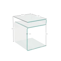 Zimowy stolik boczny: stolik boczny i stolik kawowy z hartowanego szkła