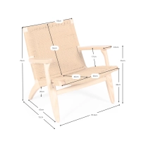 Fauteuil Catani CH25 | Scandinavisch ontwerp in essen en natuurlijk touw
