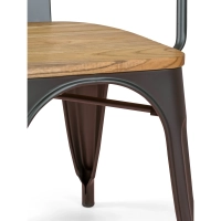 Bistro Arms Wood Chair | Teollinen tuoli käsinojilla ja puisella istuimella