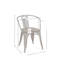 Bistro Arms Wood Chair | Teollinen tuoli käsinojilla ja puisella istuimella
