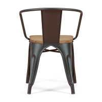 Bistro Arms Wood Chair | Industriestuhl mit Armlehnen und Holzsitz