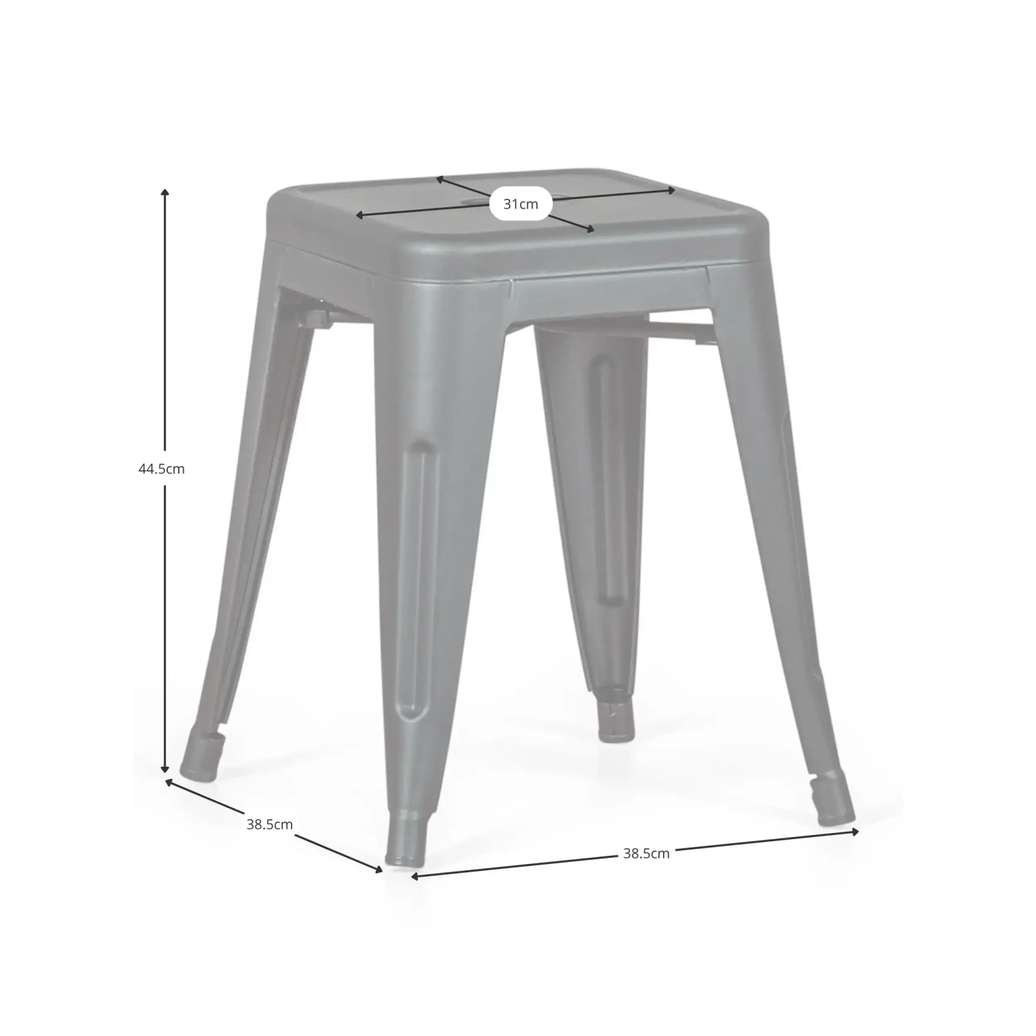 Taburete industrial Bistro 45CM Mate - Sillas y taburetes industriales