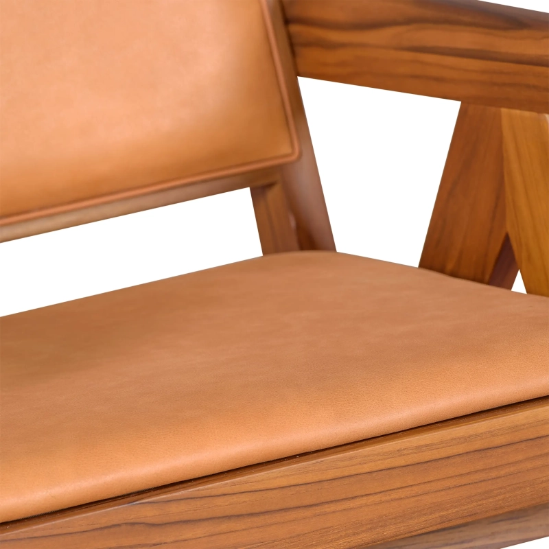 Lounge armchair Compass - Retro-vintage in Italian leather - - Mobelarium