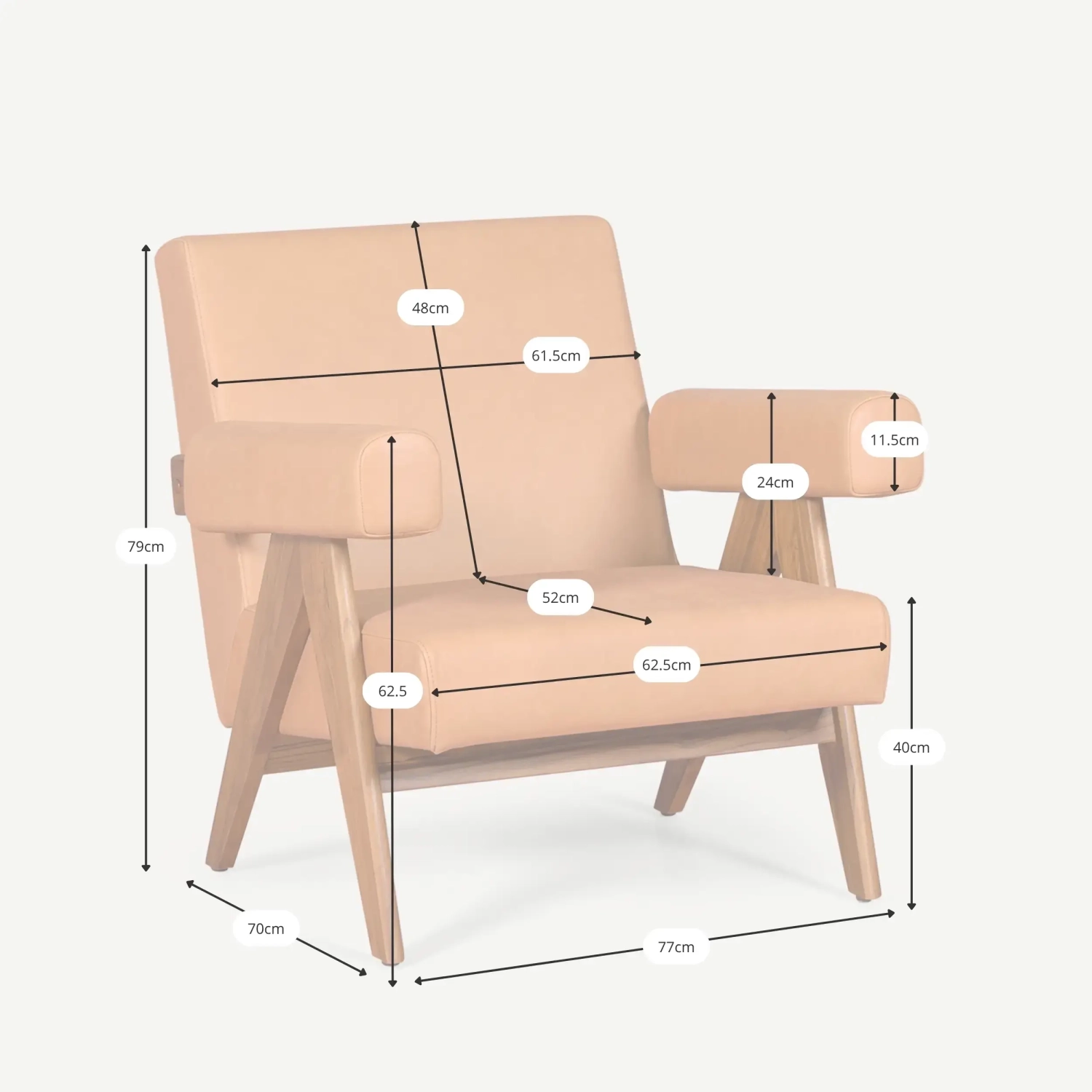 Lounge nojatuoli Compass - Retro-vintage italialaisesta nahasta - - - Mobelarium