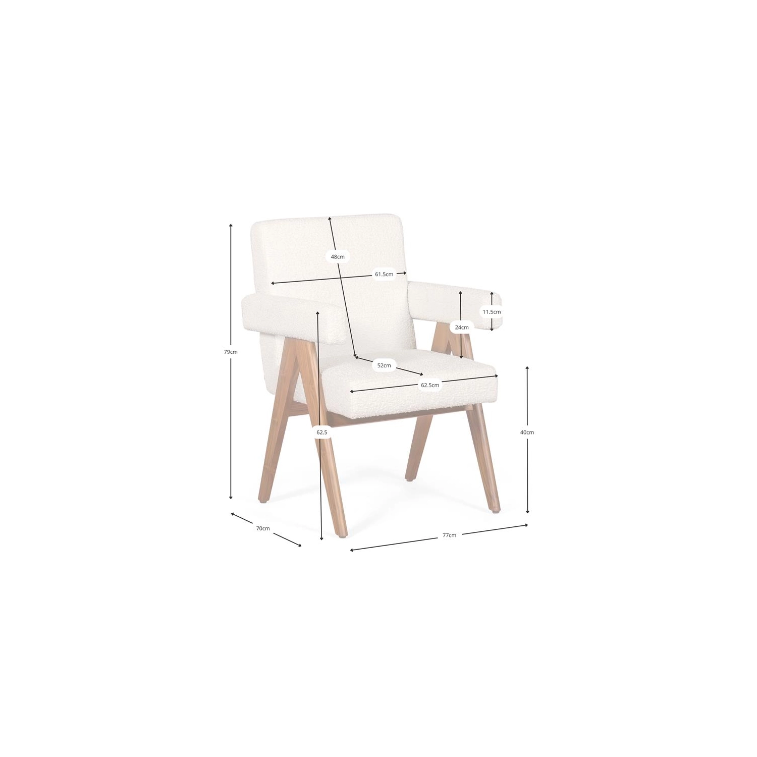 Chair Compass - Vintage Retro Design in Teak Wood - Mueble Design
