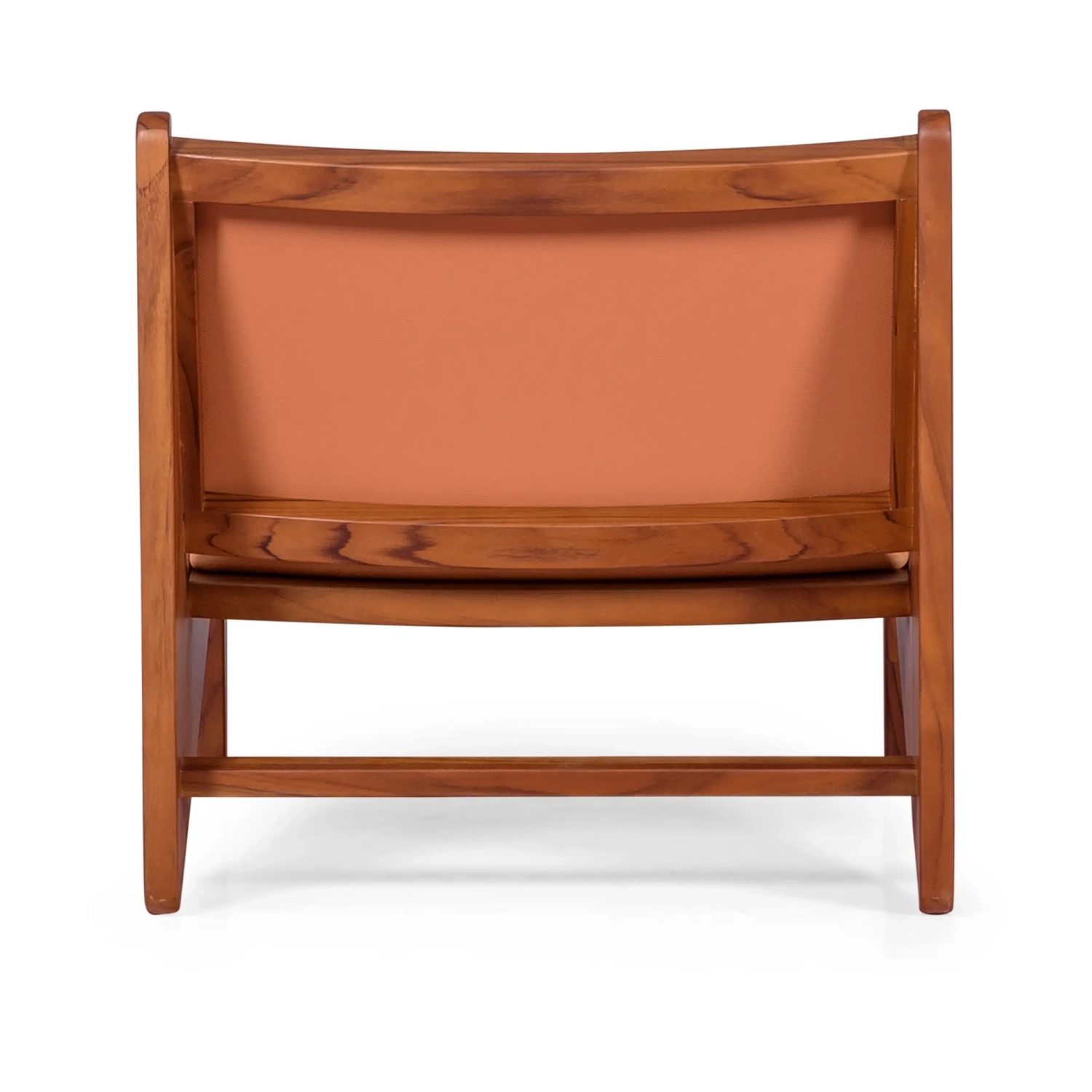 Poltrona lounge Compass imbottita in legno e pelle - Mobilie Design