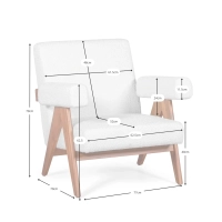 Confort lounge nojatuoli Compass puusta ja bouclesta - Mobelarium