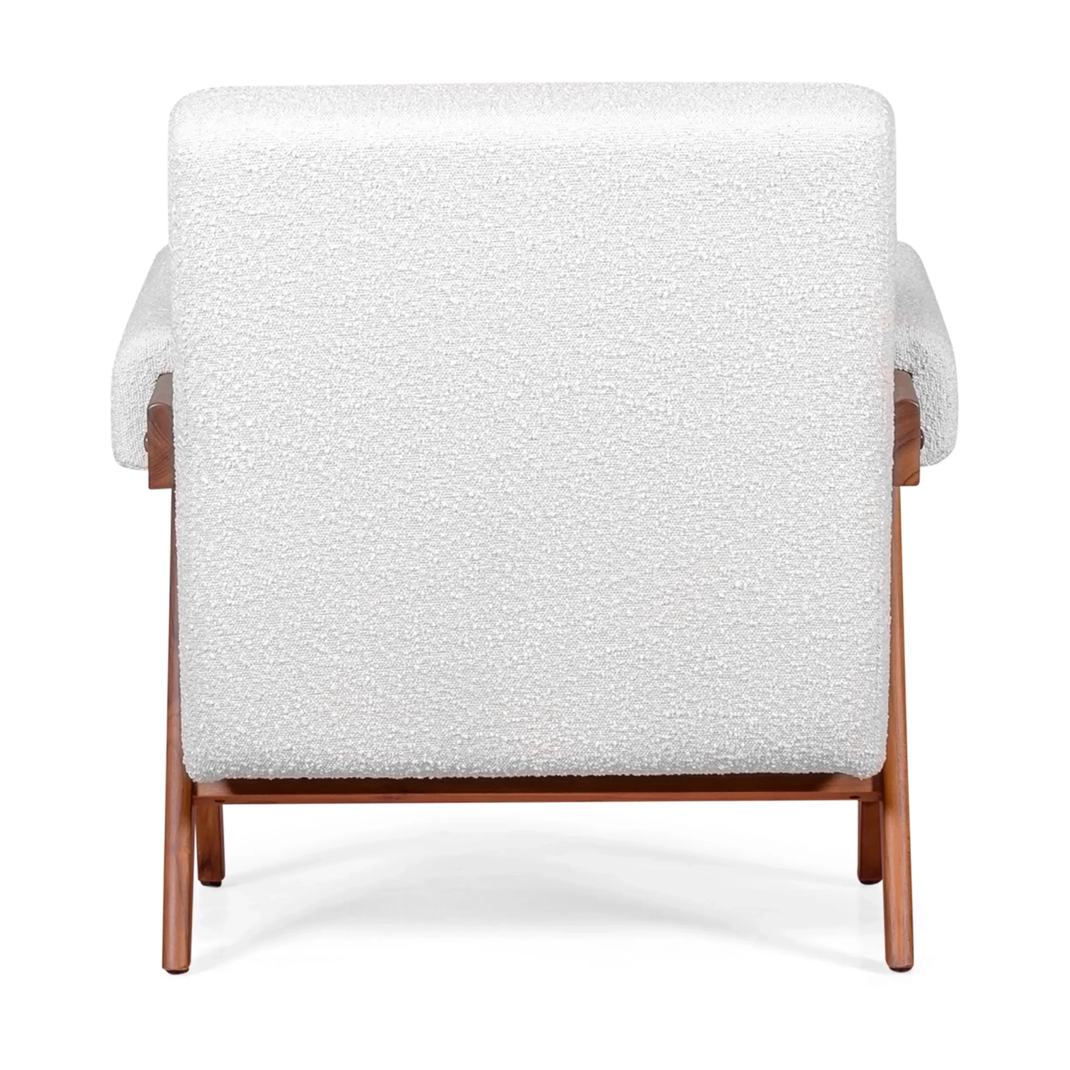 Confort Lounge Sessel Compass aus Holz und Boucle - Mobelarium