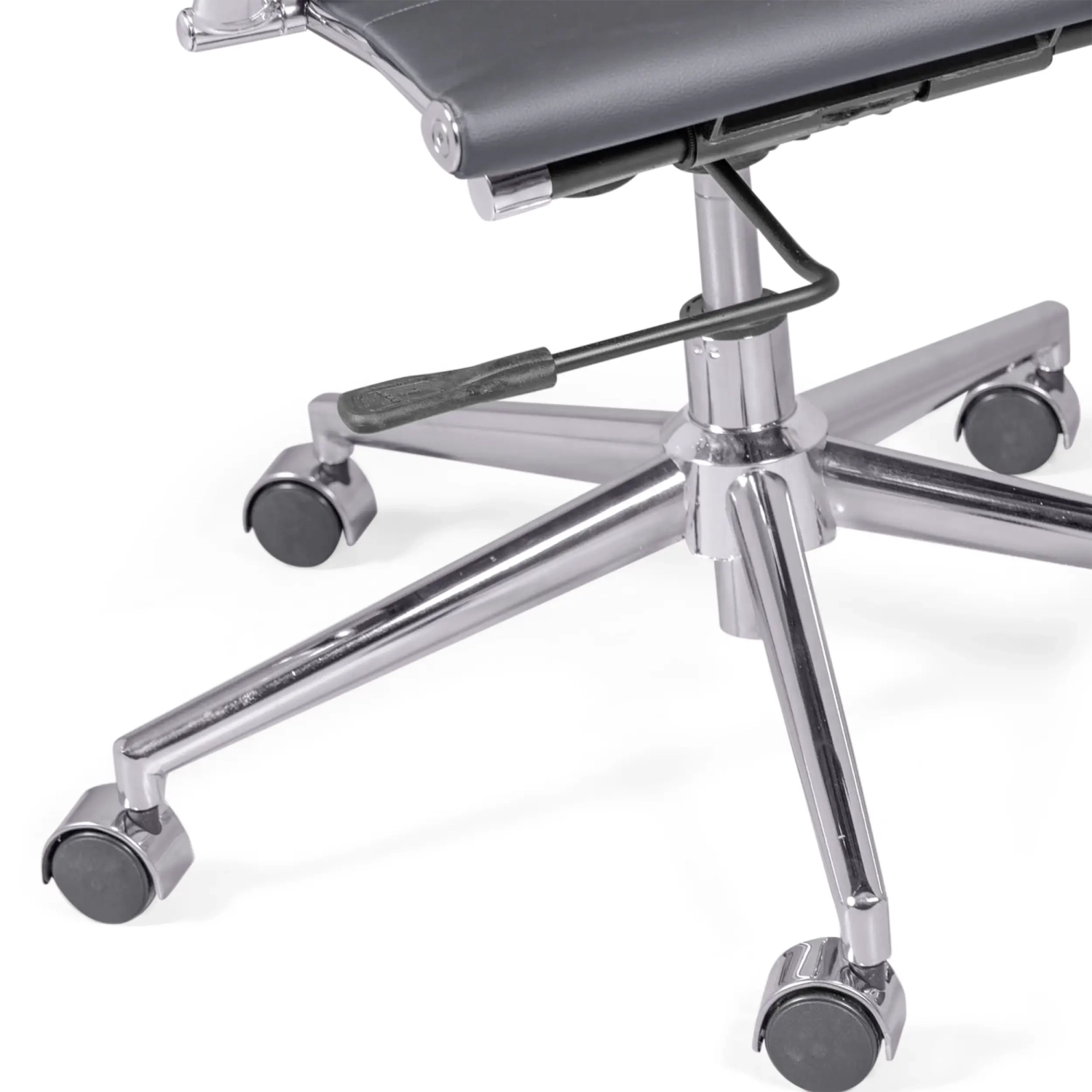 Sedia operativa per ufficio con schienale basso | Design moderno in similpelle e acciaio cromato