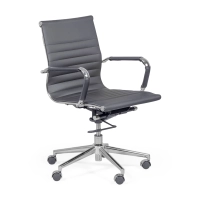 Silla de oficina Task respaldo bajo | Diseño moderno en polipiel y acero cromado