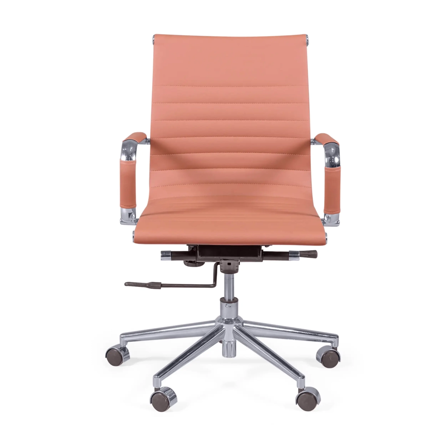 Sedia operativa per ufficio con schienale basso | Design moderno in similpelle e acciaio cromato