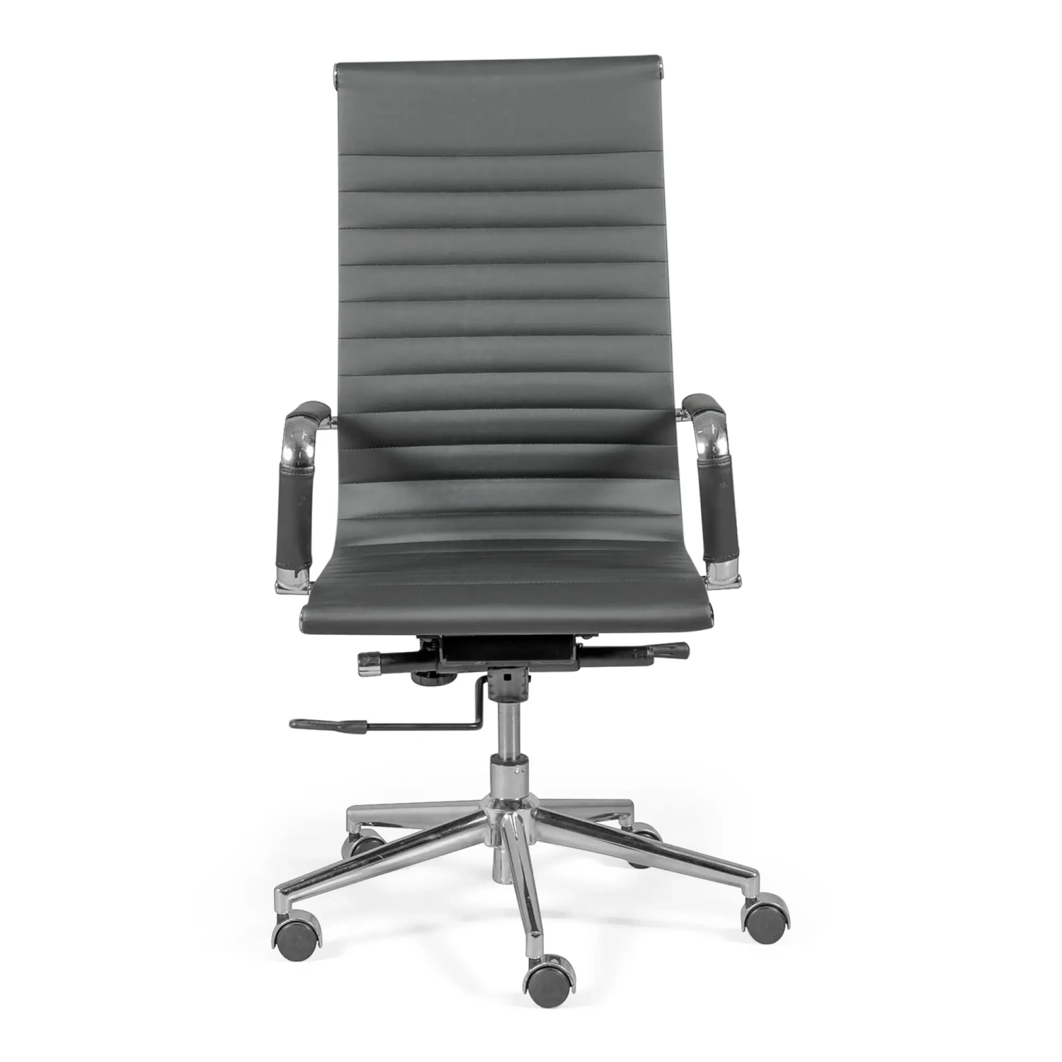 Krzesło biurowe z wysokim oparciem | Ergonomia i nowoczesny design z imitacji skóry