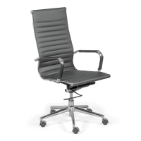 Cadeira de escritório de trabalho com encosto alto | Ergonomia e design moderno em imitação de pele