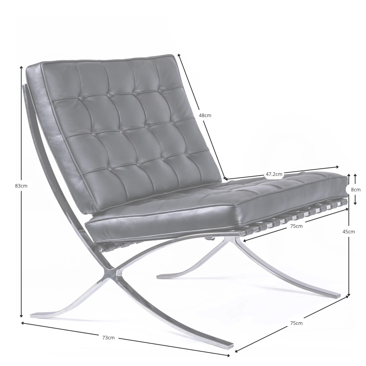 Barcelona Chair in Italian Leather - Modern furniture - Mueble Design