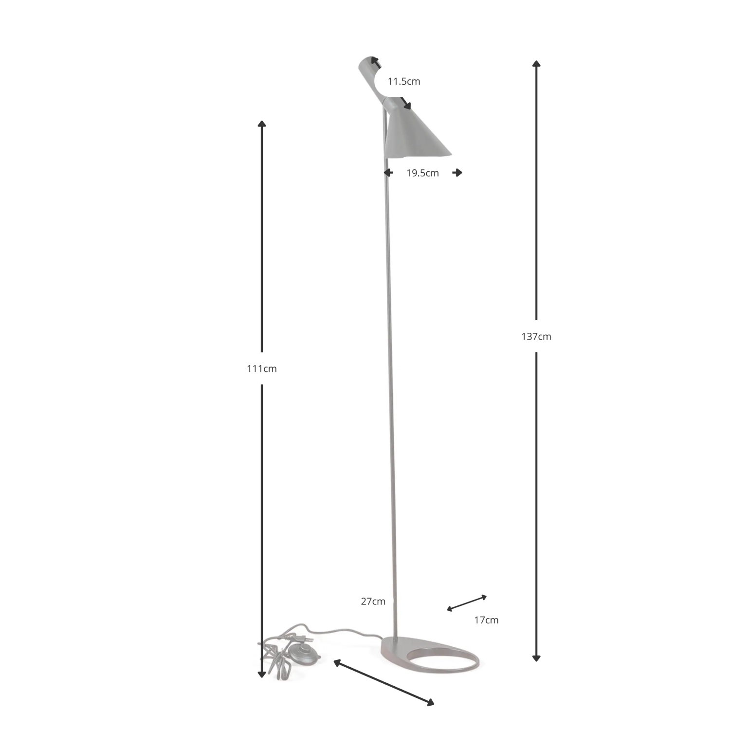 Jhon Stehleuchte | Arne Jacobsen inspiriertes Design aus Stahl