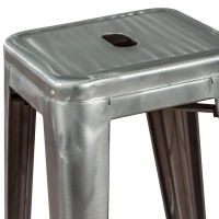 Hocker industriell Bistro 76 cm | Blankstahl stapelbar